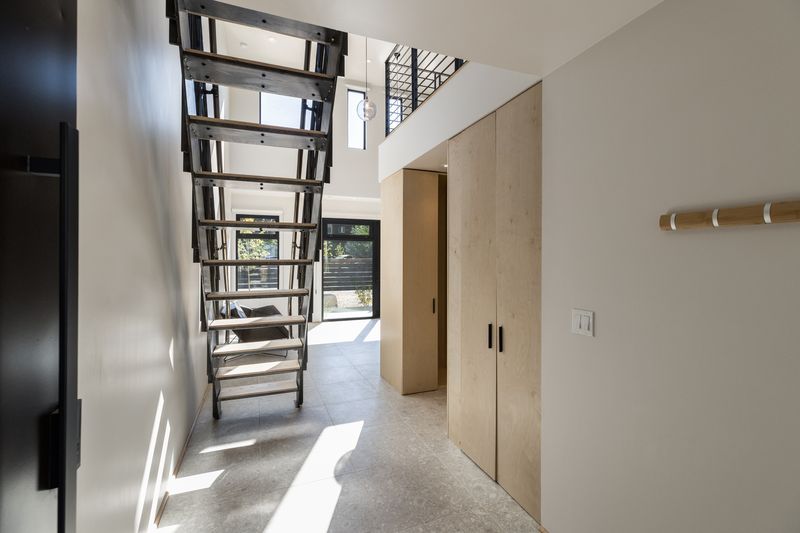 Stair and storage wall